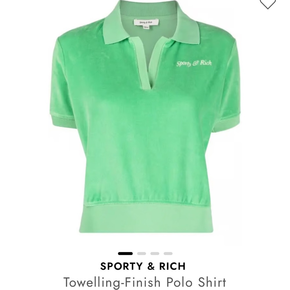 Sporty & Rich Green Towelling Polo Shirt